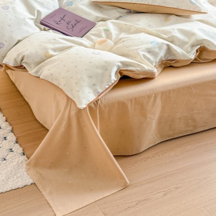 91家纺网 家纺一手货源 找家纺 梵克保罗 2025秋冬新款全棉印花嵌绳款小清新系列四件套 南瓜派