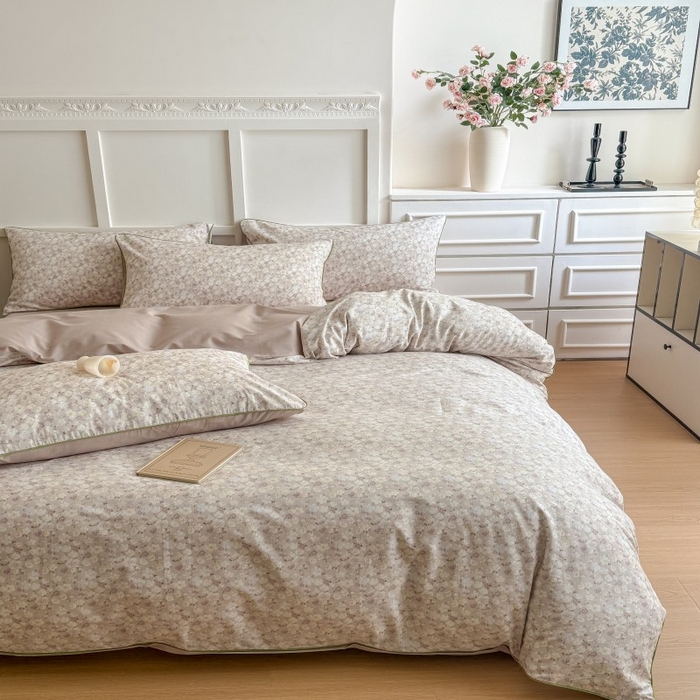 91家纺网 家纺一手货源 找家纺 梵克保罗 2025秋冬新款全棉印花嵌绳款小清新系列四件套 花海