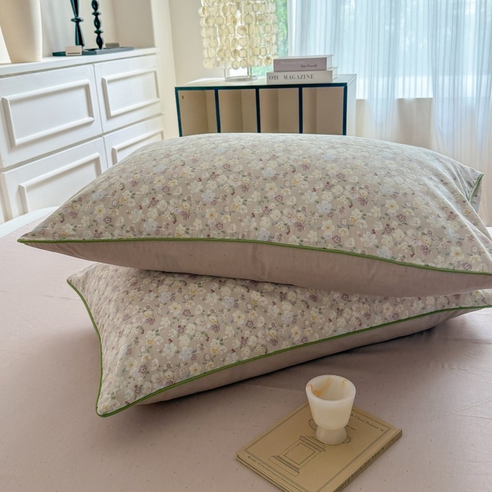 91家纺网 家纺一手货源 找家纺 梵克保罗 2025秋冬新款全棉印花嵌绳款小清新系列四件套 花海