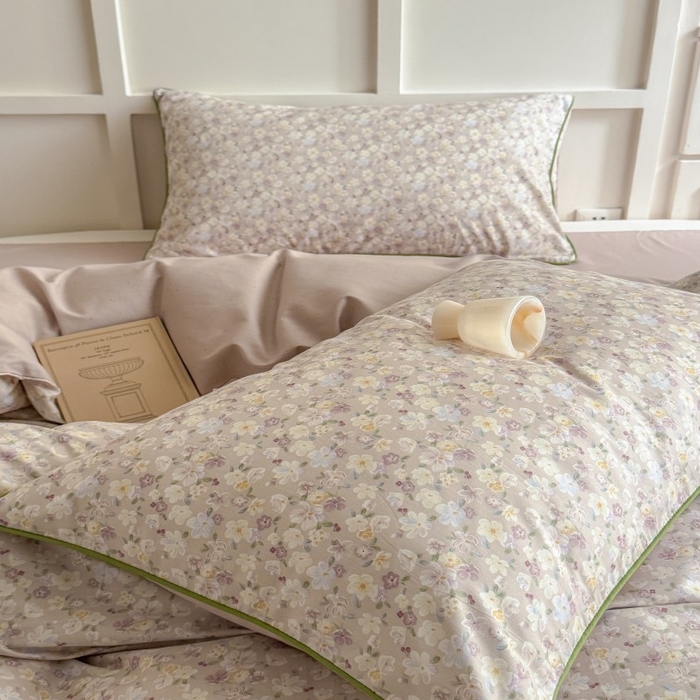 91家纺网 家纺一手货源 找家纺 梵克保罗 2025秋冬新款全棉印花嵌绳款小清新系列四件套 花海