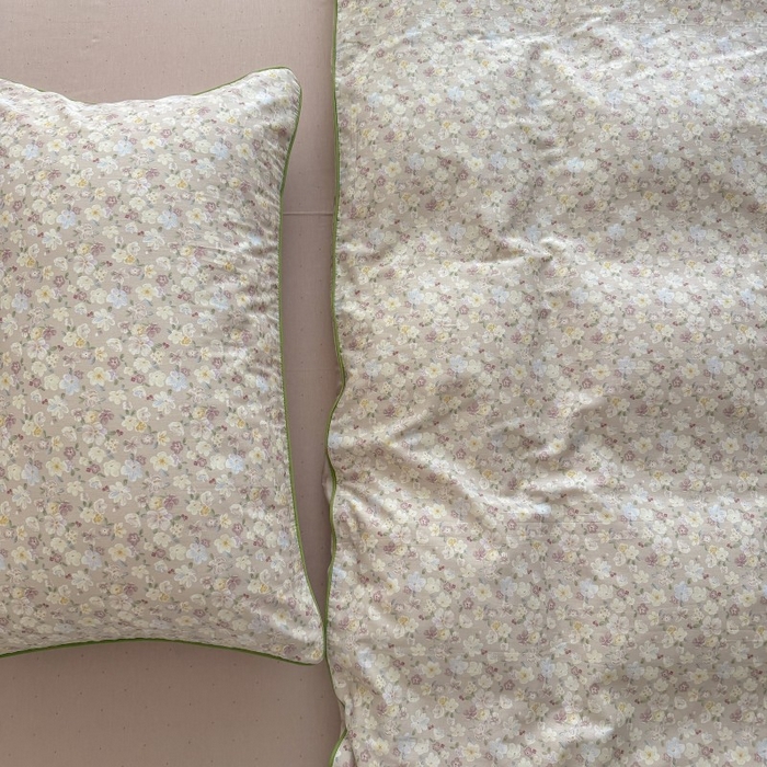 91家纺网 家纺一手货源 找家纺 梵克保罗 2025秋冬新款全棉印花嵌绳款小清新系列四件套 花海