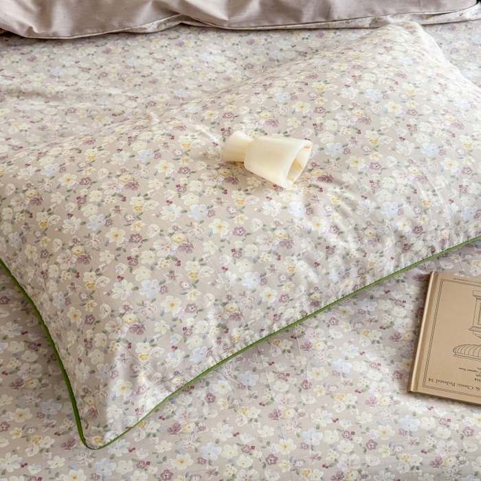 91家纺网 家纺一手货源 找家纺 梵克保罗 2025秋冬新款全棉印花嵌绳款小清新系列四件套 花海