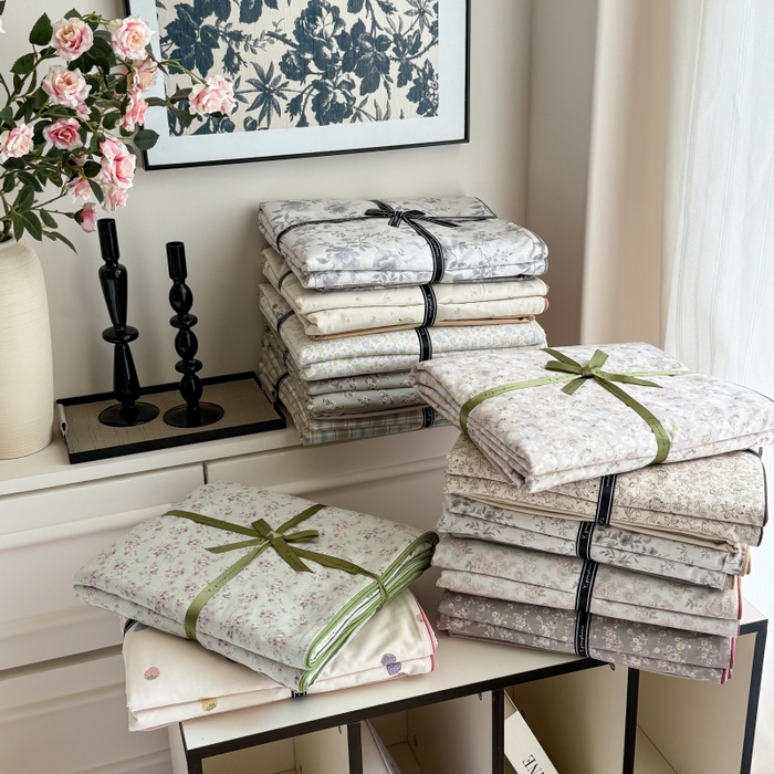 梵克保罗 2025秋冬新款全棉印花嵌绳款小清新系列四件套 组合图