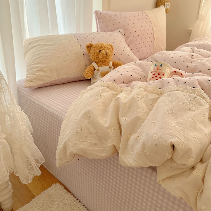 91家纺网 家纺一手货源 找家纺 （总）瑞莱 2025年秋冬新款全棉花边牛奶绒四件套