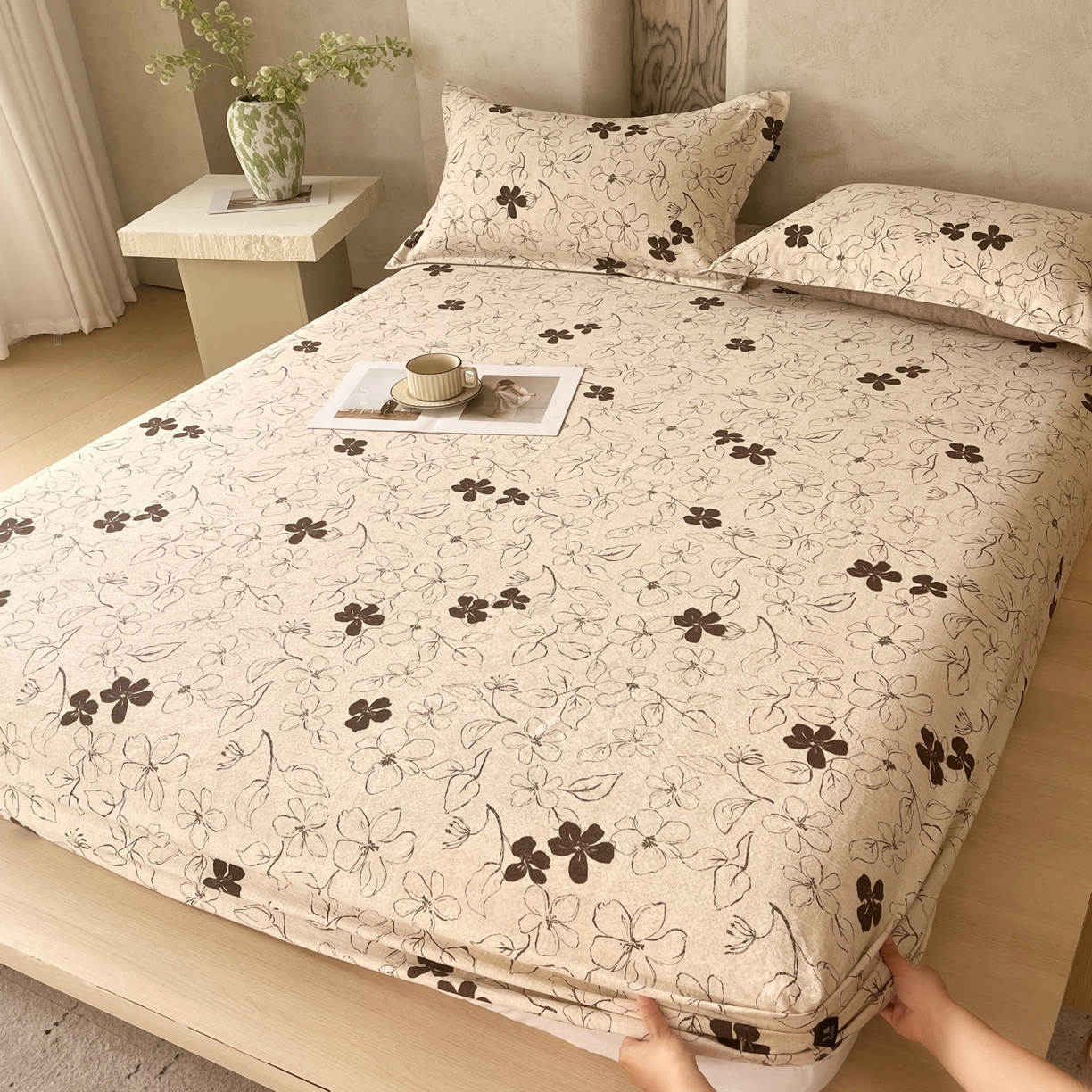 91家纺网 家纺一手货源 找家纺 （总）梵克保罗 2025秋冬新款10A抗菌原麻床笠套件跨境外贸