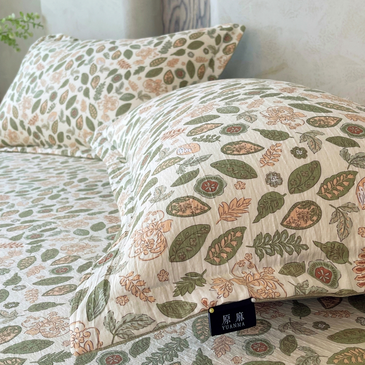 91家纺网 家纺一手货源 找家纺 梵克保罗 2025秋冬新款10A抗菌原麻床笠套件跨境外贸 绿野仙踪
