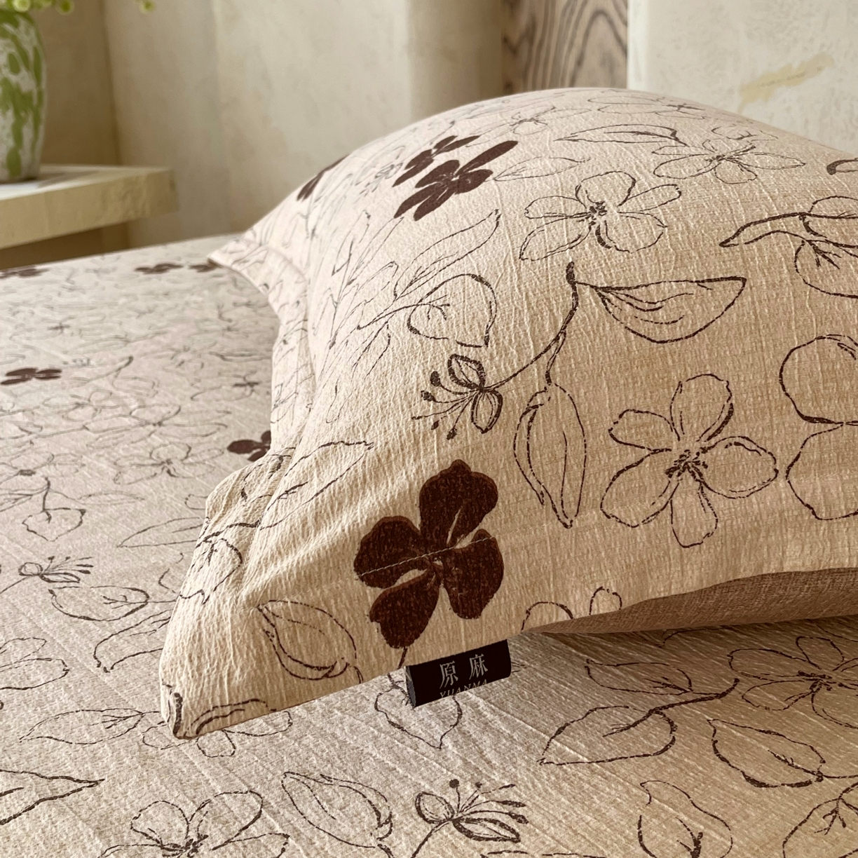 91家纺网 家纺一手货源 找家纺 （总）梵克保罗 2025秋冬新款10A抗菌原麻床笠套件跨境外贸