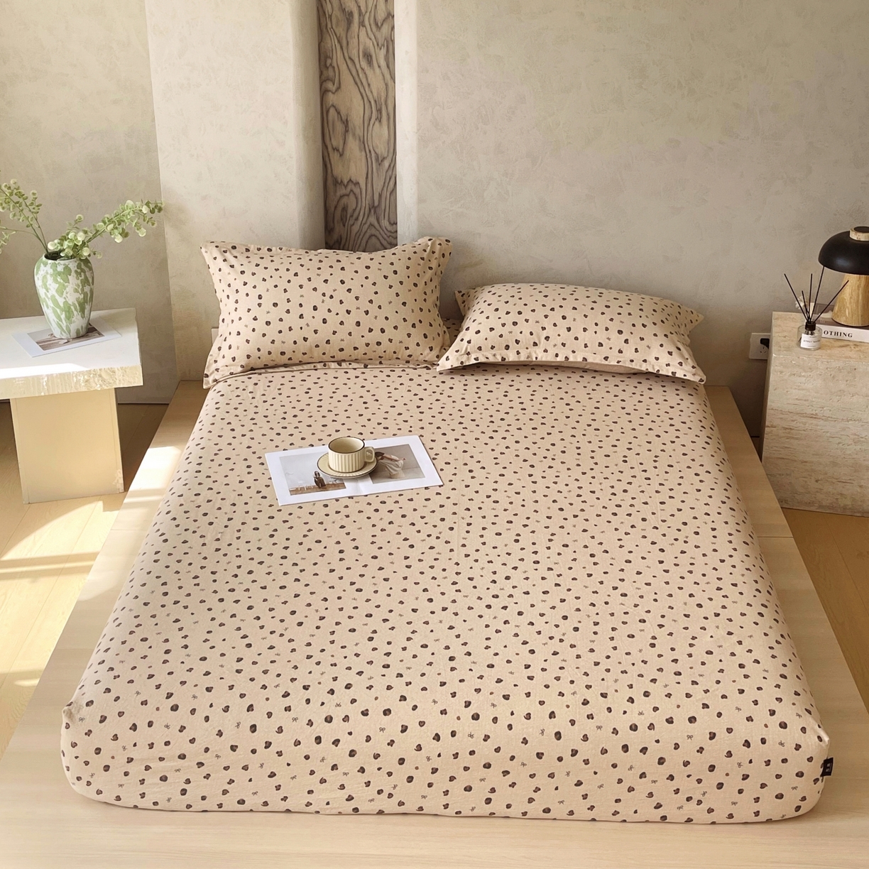 梵克保罗 2025秋冬新款10A抗菌原麻床笠套件跨境外贸 精致豹纹