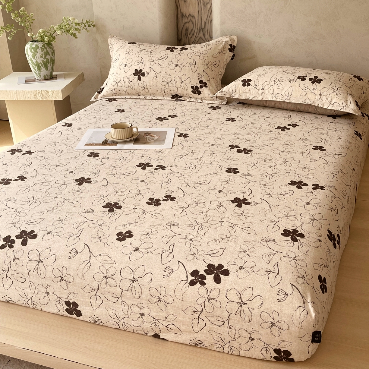 91家纺网 家纺一手货源 找家纺 （总）梵克保罗 2025秋冬新款10A抗菌原麻床笠套件跨境外贸