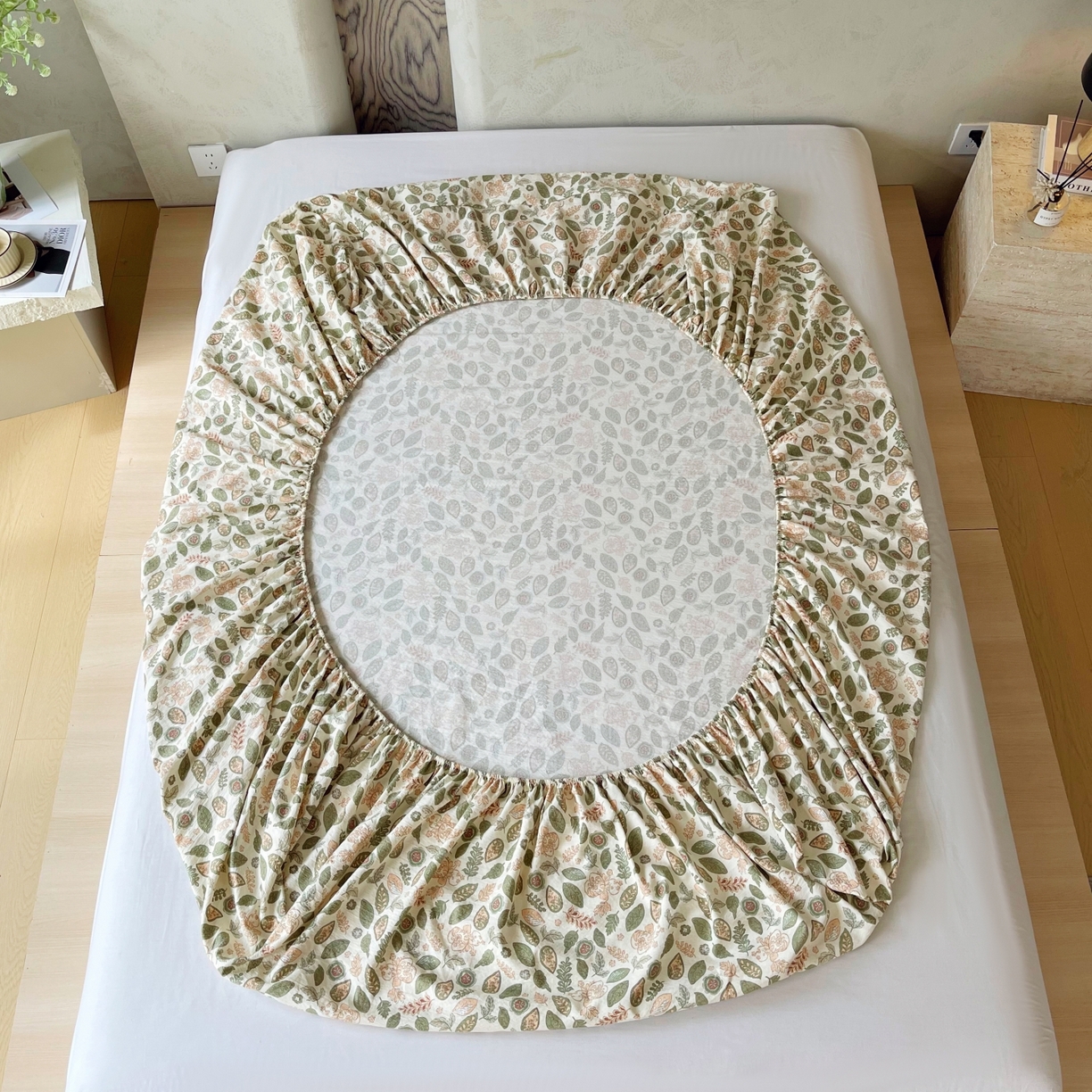 91家纺网 家纺一手货源 找家纺 梵克保罗 2025秋冬新款10A抗菌原麻床笠套件跨境外贸 绿野仙踪