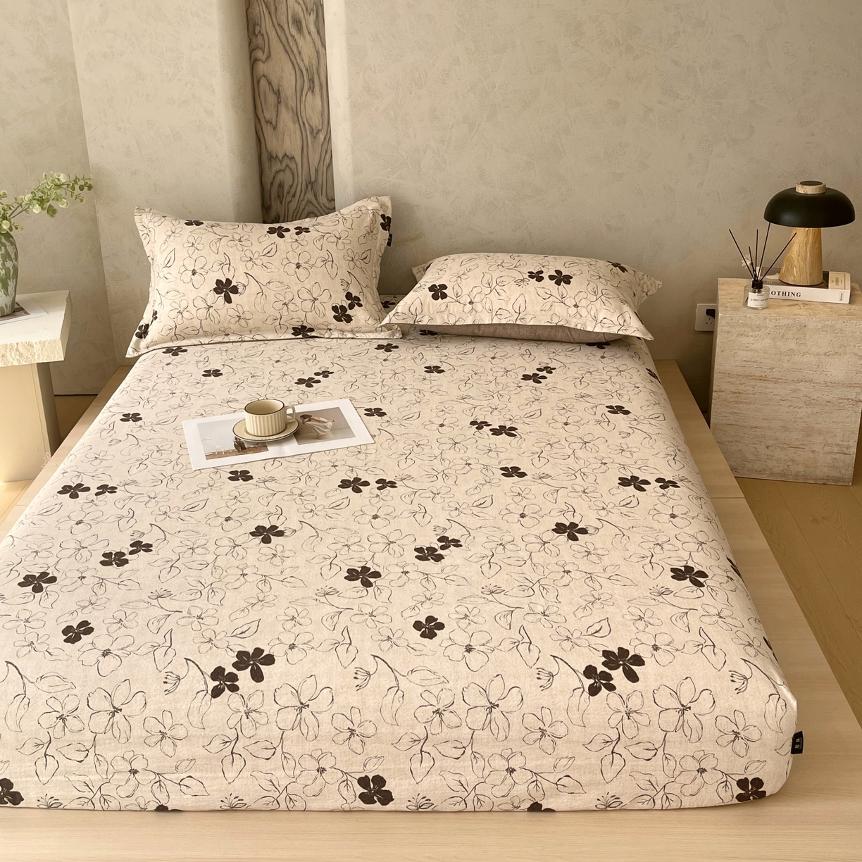 91家纺网 家纺一手货源 找家纺 （总）梵克保罗 2025秋冬新款10A抗菌原麻床笠套件跨境外贸