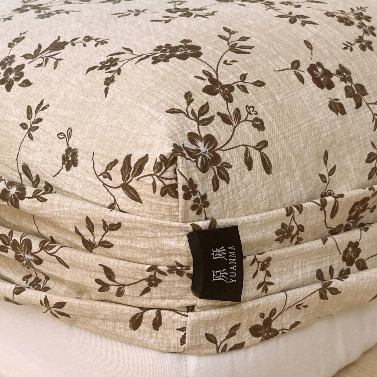 91家纺网 家纺一手货源 找家纺 梵克保罗 2025秋冬新款10A抗菌原麻床笠套件跨境外贸 花枝漫天