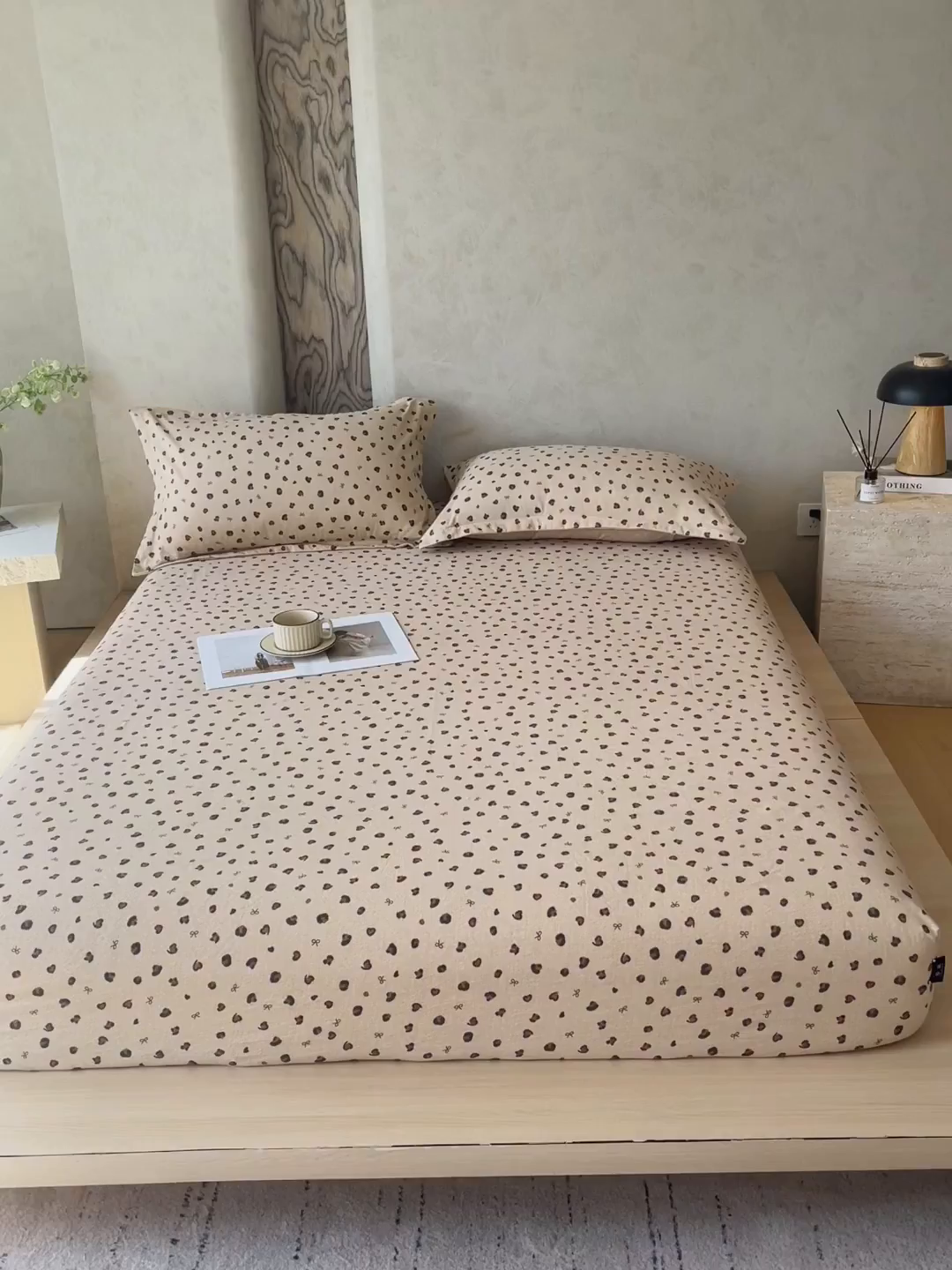 91家纺网 家纺一手货源 找家纺 梵克保罗 2025秋冬新款10A抗菌原麻床笠套件跨境外贸 精致豹纹