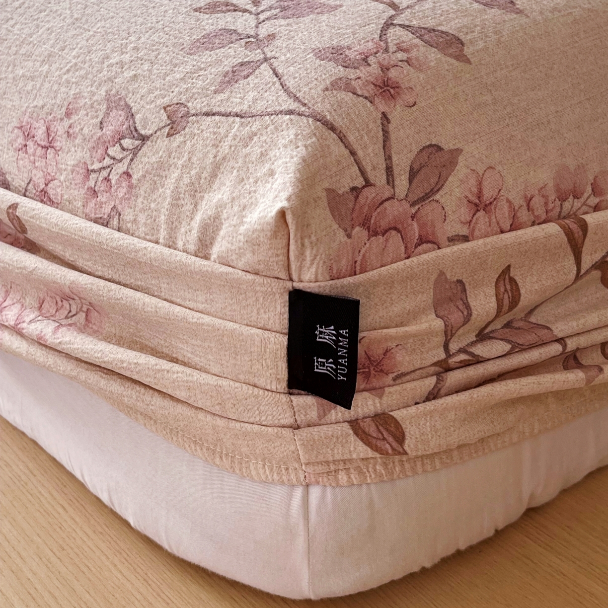 91家纺网 家纺一手货源 找家纺 梵克保罗 2025秋冬新款10A抗菌原麻床笠套件跨境外贸 雁南飞