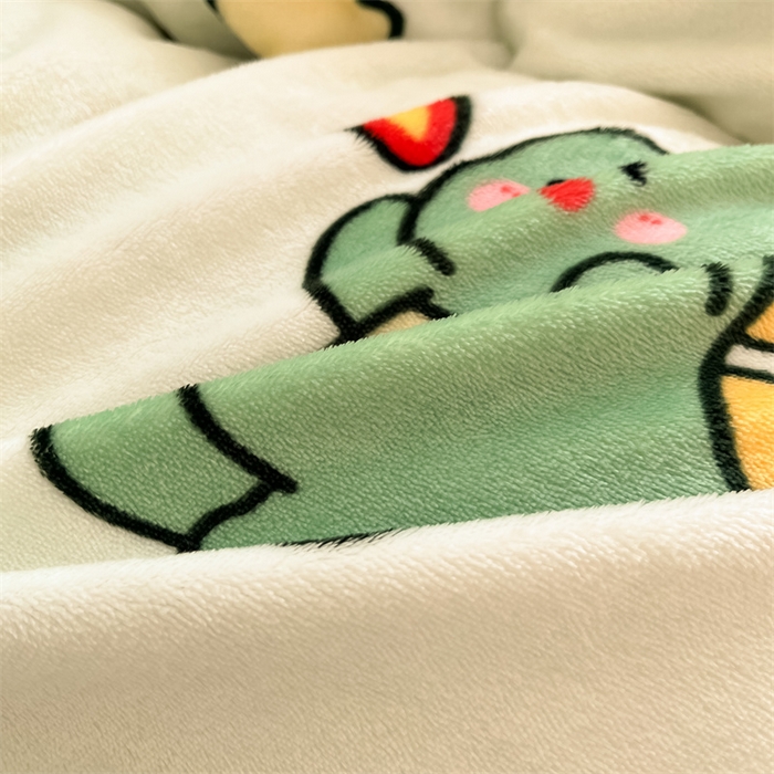 91家纺网 家纺一手货源 找家纺 寻米 2025新款高克重加厚保暖牛奶绒四件套-第二批 恐龙森林