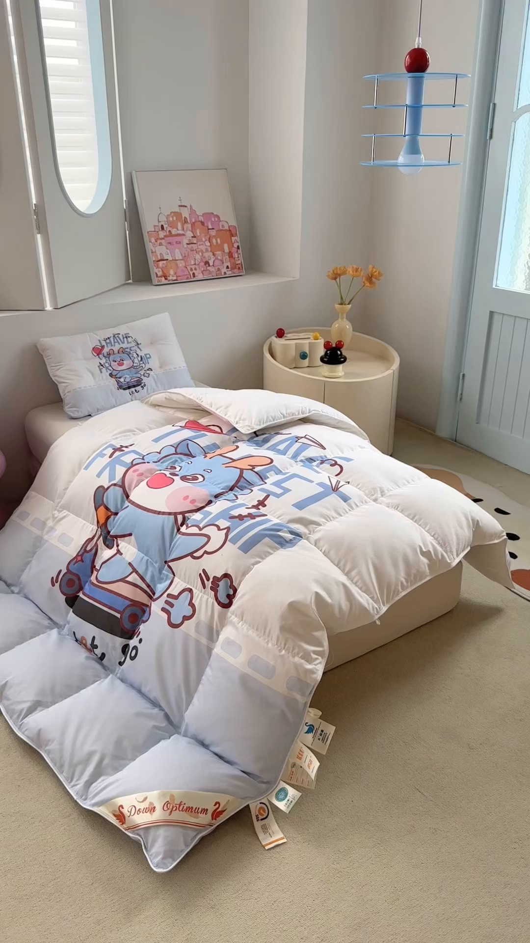 91家纺网 家纺一手货源 找家纺 暖羽屋羽绒馆 2025新款鹅绒被子 儿童羽绒被芯95白鹅绒 幼儿园冬被 学生羽绒被宿舍春秋被 滑板恐龙