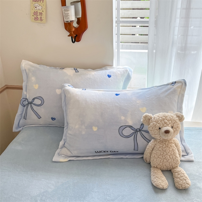 91家纺网 家纺一手货源 找家纺 寻米 2025新款高克重加厚保暖牛奶绒四件套-第二批 梦幻蝴蝶结