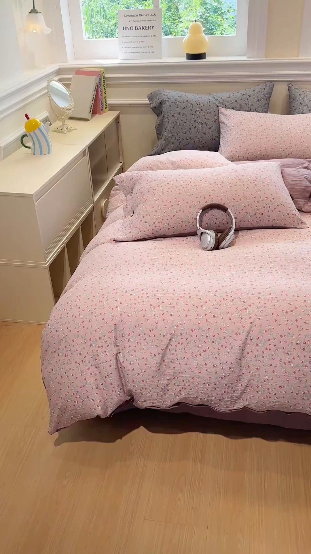 91家纺网 家纺一手货源 找家纺 爱彼家纺 2025新款中古风亚麻水洗棉四件套-玫瑰系列-纽扣款 玫瑰-暖熙之境