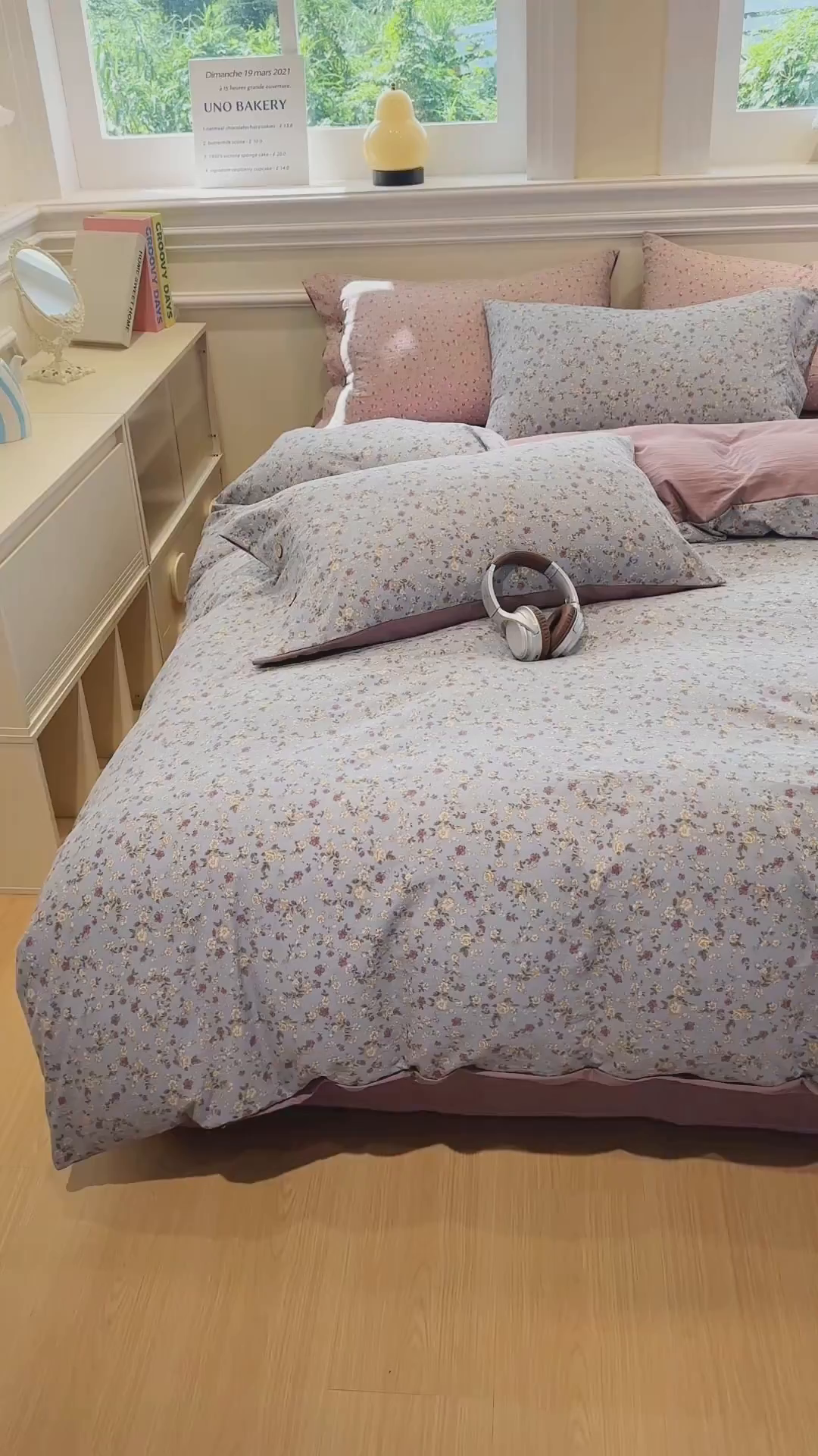 91家纺网 家纺一手货源 找家纺 爱彼家纺 2025新款中古风亚麻水洗棉四件套-玫瑰系列-纽扣款 玫瑰-碎花漫语