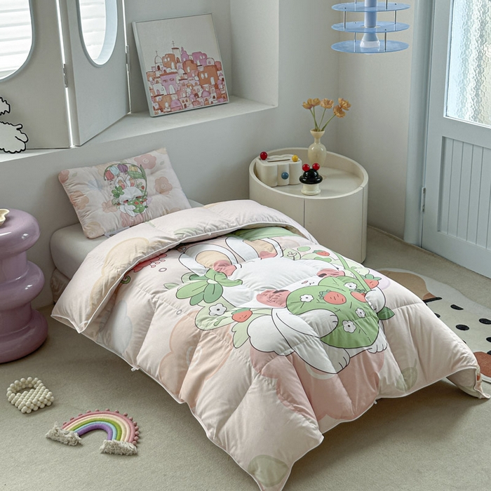 91家纺网 家纺一手货源 找家纺 暖羽屋羽绒馆 2025新款鹅绒被子 儿童羽绒被芯95白鹅绒 幼儿园冬被 学生羽绒被宿舍春秋被 花和伞