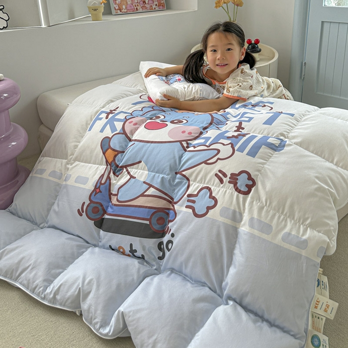 91家纺网 家纺一手货源 找家纺 暖羽屋羽绒馆 2025新款鹅绒被子 儿童羽绒被芯95白鹅绒 幼儿园冬被 学生羽绒被宿舍春秋被 滑板恐龙