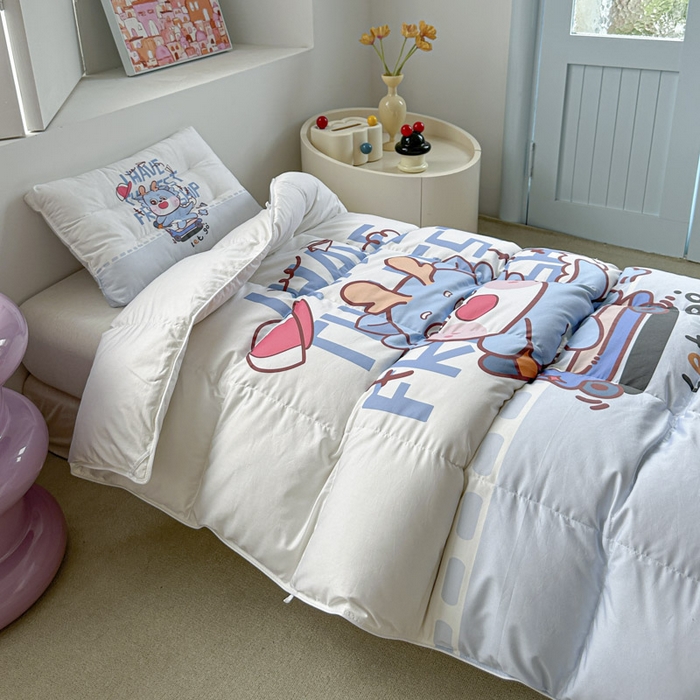 91家纺网 家纺一手货源 找家纺 暖羽屋羽绒馆 2025新款鹅绒被子 儿童羽绒被芯95白鹅绒 幼儿园冬被 学生羽绒被宿舍春秋被 滑板恐龙