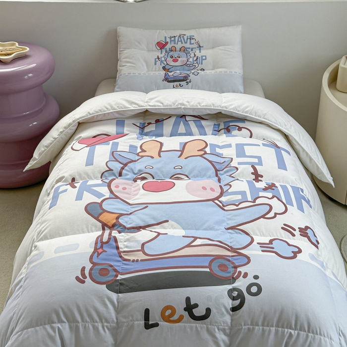 91家纺网 家纺一手货源 找家纺 暖羽屋羽绒馆 2025新款鹅绒被子 儿童羽绒被芯95白鹅绒 幼儿园冬被 学生羽绒被宿舍春秋被 滑板恐龙