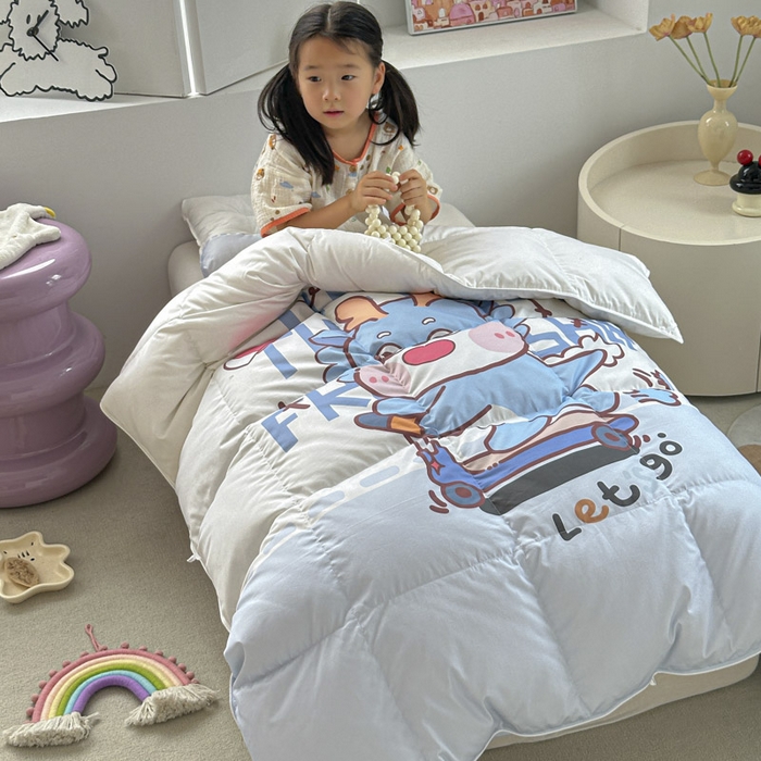 91家纺网 家纺一手货源 找家纺 暖羽屋羽绒馆 2025新款鹅绒被子 儿童羽绒被芯95白鹅绒 幼儿园冬被 学生羽绒被宿舍春秋被 滑板恐龙