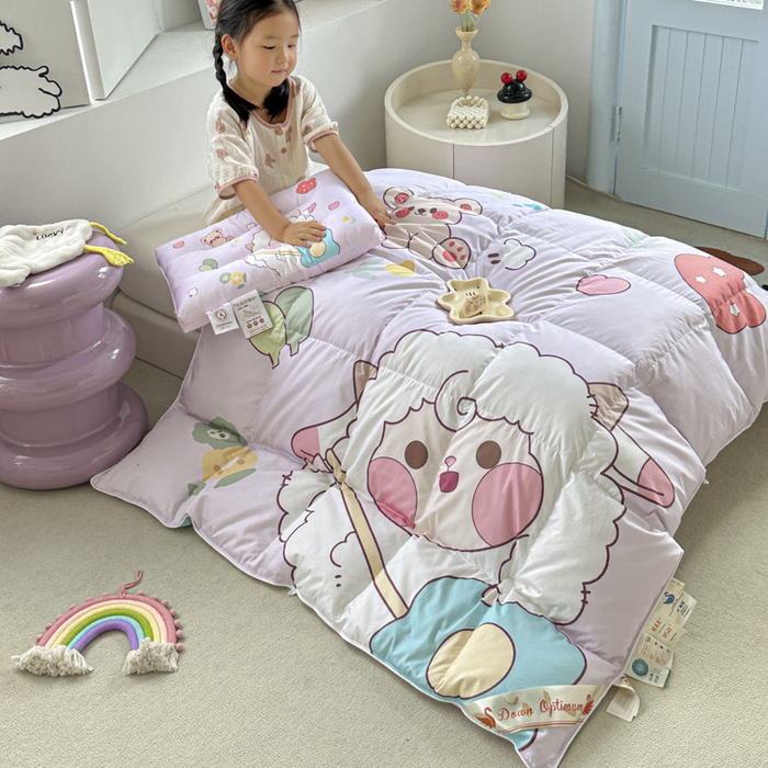 91家纺网 家纺一手货源 找家纺 暖羽屋羽绒馆 2025新款鹅绒被子 儿童羽绒被芯95白鹅绒 幼儿园冬被 学生羽绒被宿舍春秋被 开心快乐