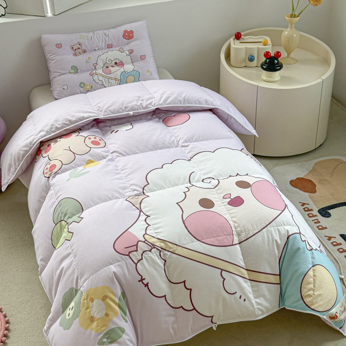 91家纺网 家纺一手货源 找家纺 暖羽屋羽绒馆 2025新款鹅绒被子 儿童羽绒被芯95白鹅绒 幼儿园冬被 学生羽绒被宿舍春秋被 开心快乐