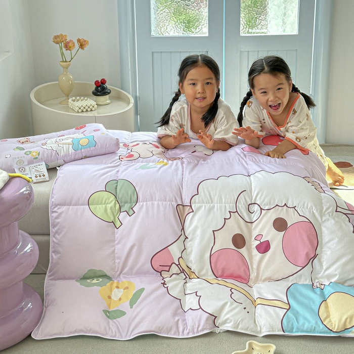 91家纺网 家纺一手货源 找家纺 暖羽屋羽绒馆 2025新款鹅绒被子 儿童羽绒被芯95白鹅绒 幼儿园冬被 学生羽绒被宿舍春秋被 开心快乐