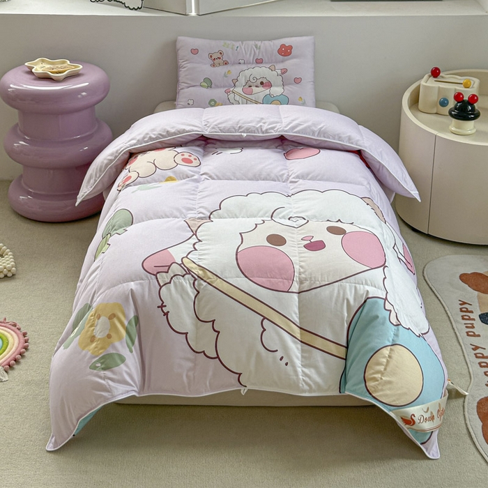 91家纺网 家纺一手货源 找家纺 暖羽屋羽绒馆 2025新款鹅绒被子 儿童羽绒被芯95白鹅绒 幼儿园冬被 学生羽绒被宿舍春秋被 开心快乐