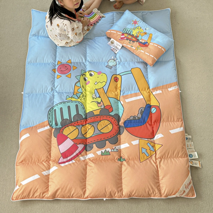 91家纺网 家纺一手货源 找家纺 暖羽屋羽绒馆 2025新款鹅绒被子 儿童羽绒被芯95白鹅绒 幼儿园冬被 学生羽绒被宿舍春秋被 恐龙挖掘机