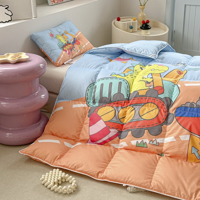 91家纺网 家纺一手货源 找家纺 暖羽屋羽绒馆 2025新款鹅绒被子 儿童羽绒被芯95白鹅绒 幼儿园冬被 学生羽绒被宿舍春秋被 恐龙挖掘机