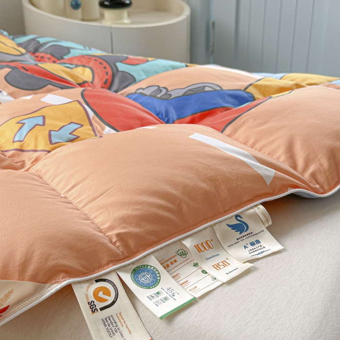 91家纺网 家纺一手货源 找家纺 暖羽屋羽绒馆 2025新款鹅绒被子 儿童羽绒被芯95白鹅绒 幼儿园冬被 学生羽绒被宿舍春秋被 恐龙挖掘机