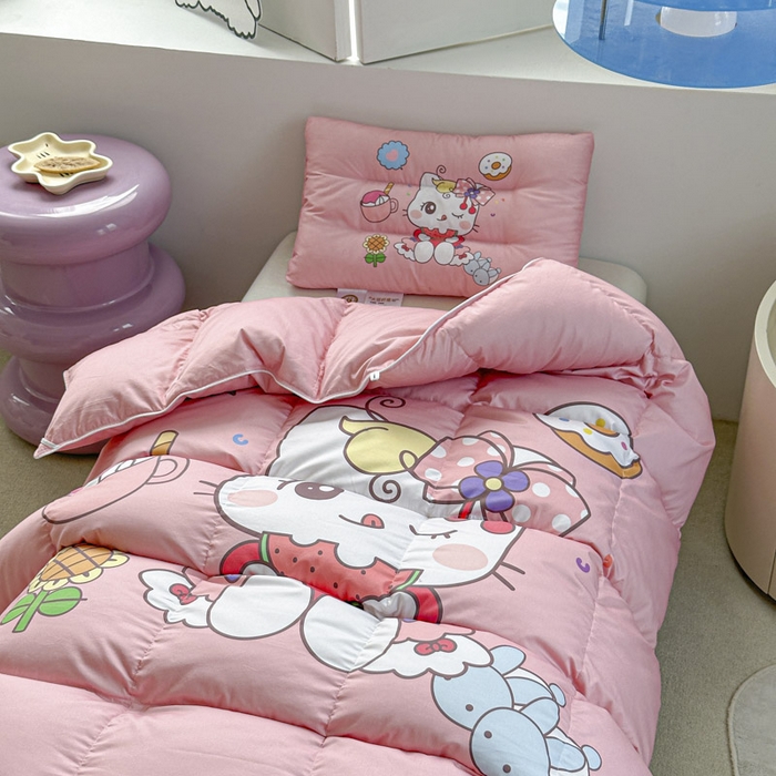 91家纺网 家纺一手货源 找家纺 暖羽屋羽绒馆 2025新款鹅绒被子 儿童羽绒被芯95白鹅绒 幼儿园冬被 学生羽绒被宿舍春秋被 美食猫咪