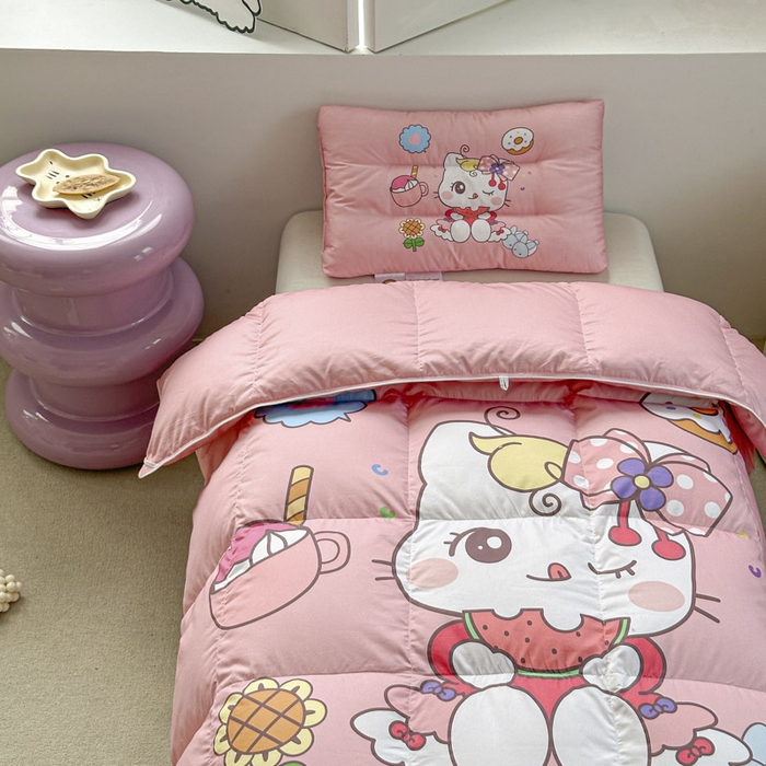 91家纺网 家纺一手货源 找家纺 暖羽屋羽绒馆 2025新款鹅绒被子 儿童羽绒被芯95白鹅绒 幼儿园冬被 学生羽绒被宿舍春秋被 美食猫咪