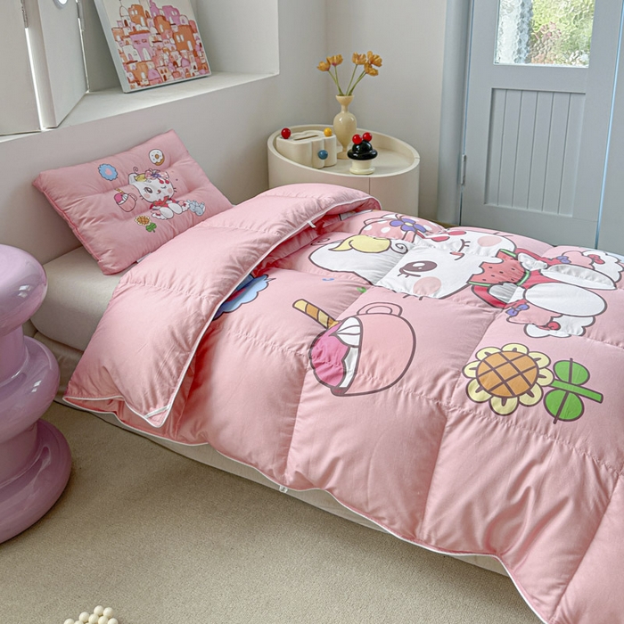 91家纺网 家纺一手货源 找家纺 暖羽屋羽绒馆 2025新款鹅绒被子 儿童羽绒被芯95白鹅绒 幼儿园冬被 学生羽绒被宿舍春秋被 美食猫咪