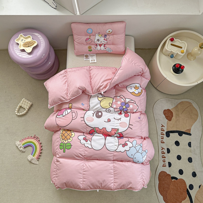 91家纺网 家纺一手货源 找家纺 暖羽屋羽绒馆 2025新款鹅绒被子 儿童羽绒被芯95白鹅绒 幼儿园冬被 学生羽绒被宿舍春秋被 美食猫咪