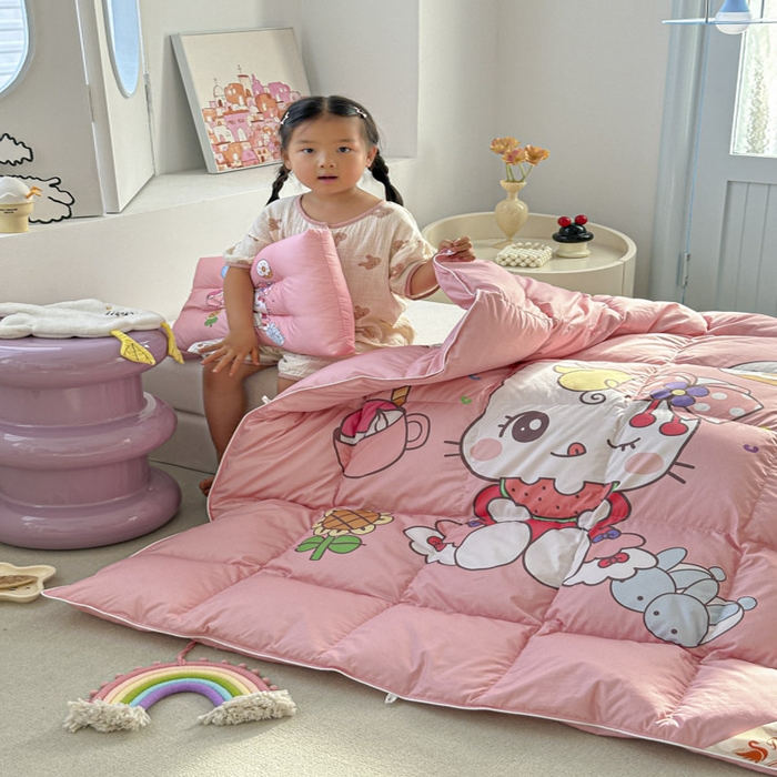 91家纺网 家纺一手货源 找家纺 暖羽屋羽绒馆 2025新款鹅绒被子 儿童羽绒被芯95白鹅绒 幼儿园冬被 学生羽绒被宿舍春秋被 美食猫咪