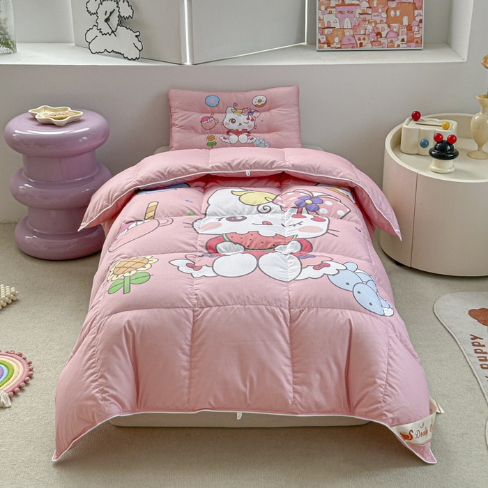 91家纺网 家纺一手货源 找家纺 暖羽屋羽绒馆 2025新款鹅绒被子 儿童羽绒被芯95白鹅绒 幼儿园冬被 学生羽绒被宿舍春秋被 美食猫咪