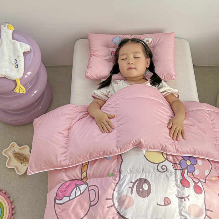 91家纺网 家纺一手货源 找家纺 暖羽屋羽绒馆 2025新款鹅绒被子 儿童羽绒被芯95白鹅绒 幼儿园冬被 学生羽绒被宿舍春秋被 美食猫咪