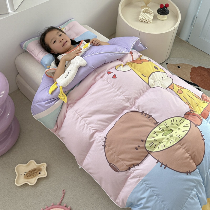 91家纺网 家纺一手货源 找家纺 暖羽屋羽绒馆 2025新款鹅绒被子 儿童羽绒被芯95白鹅绒 幼儿园冬被 学生羽绒被宿舍春秋被 水果鹿鹿