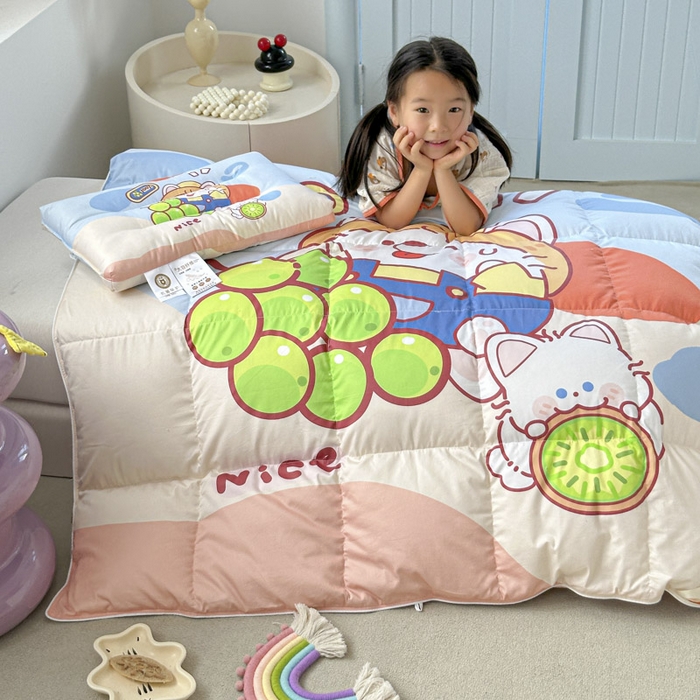 91家纺网 家纺一手货源 找家纺 暖羽屋羽绒馆 2025新款鹅绒被子 儿童羽绒被芯95白鹅绒 幼儿园冬被 学生羽绒被宿舍春秋被 甜香1