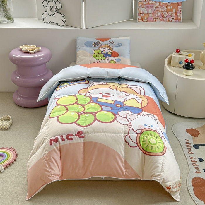 91家纺网 家纺一手货源 找家纺 暖羽屋羽绒馆 2025新款鹅绒被子 儿童羽绒被芯95白鹅绒 幼儿园冬被 学生羽绒被宿舍春秋被 甜香1