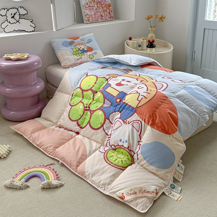 91家纺网 家纺一手货源 找家纺 暖羽屋羽绒馆 2025新款鹅绒被子 儿童羽绒被芯95白鹅绒 幼儿园冬被 学生羽绒被宿舍春秋被 甜香1