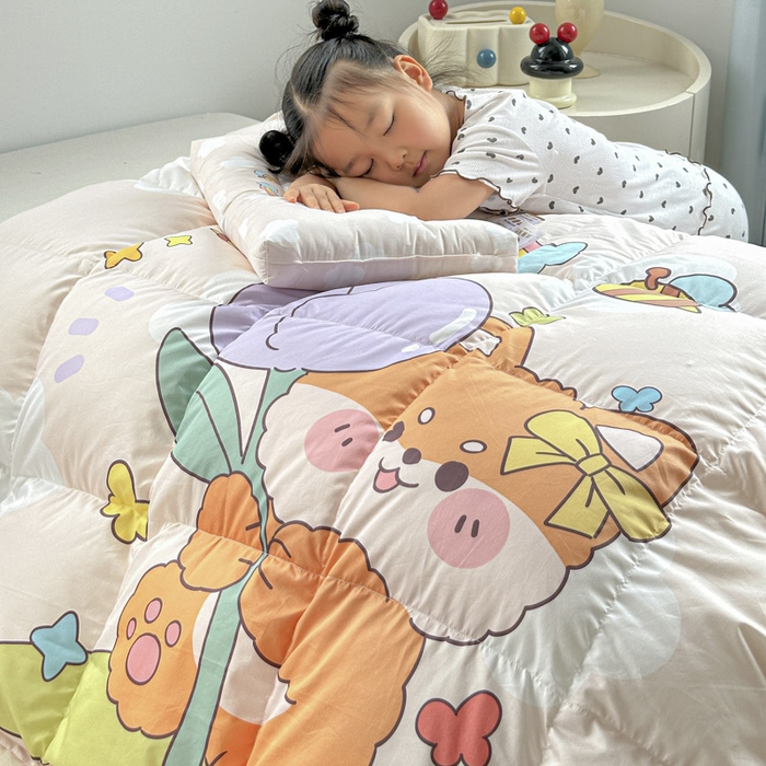 91家纺网 家纺一手货源 找家纺 暖羽屋羽绒馆 2025新款鹅绒被子 儿童羽绒被芯95白鹅绒 幼儿园冬被 学生羽绒被宿舍春秋被 小柴乐乐