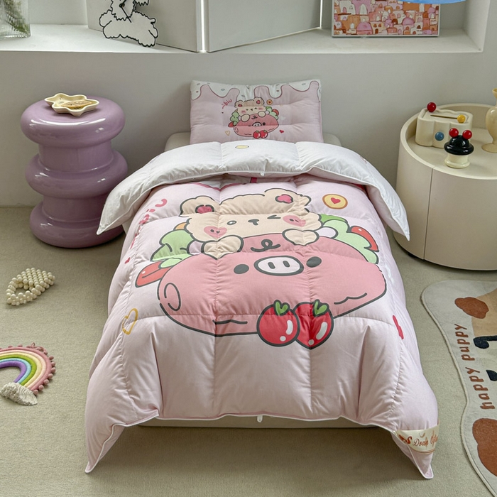 91家纺网 家纺一手货源 找家纺 暖羽屋羽绒馆 2025新款鹅绒被子 儿童羽绒被芯95白鹅绒 幼儿园冬被 学生羽绒被宿舍春秋被 猪猪熊