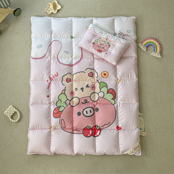 91家纺网 家纺一手货源 找家纺 暖羽屋羽绒馆 2025新款鹅绒被子 儿童羽绒被芯95白鹅绒 幼儿园冬被 学生羽绒被宿舍春秋被 猪猪熊