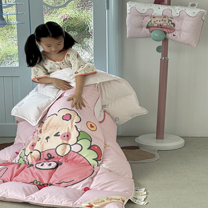 91家纺网 家纺一手货源 找家纺 暖羽屋羽绒馆 2025新款鹅绒被子 儿童羽绒被芯95白鹅绒 幼儿园冬被 学生羽绒被宿舍春秋被 猪猪熊